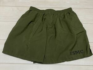 米軍放出品　USMC　OD　トレーニングパンツ　ショートパンツ ハーフパンツ USMC MARINES ミリタリー LARGE(21-25)