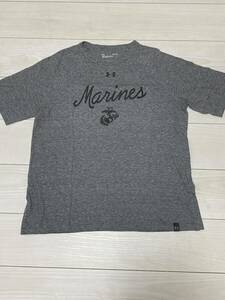 沖縄　米軍放出品　アンダーアーマー　UNDER ARMOUR Tシャツ　LARGE OKINAWA MARINES 古着　USMC サバゲー　ミリタリー 半袖(17-31)