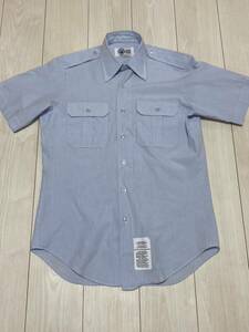 OKINAWA 米軍放出品　DSCP Shirt 半袖シャツ　ブルー　SLEEVE コスプレ　警察　ミリタリー 米海兵隊(19-2)