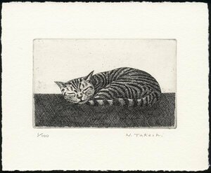 o daytime .. cat / copperplate engraving * etching / new goods, work only 