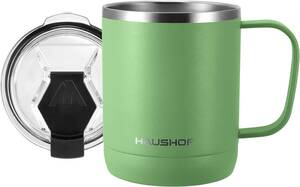 HUSHOF ステンレスマグカップ 真空断熱コーヒーカップ ふた付き 300l 保温・保冷カップ 二重構造 携帯マグ タンブラー 