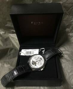 Furbo design 腕時計 自動巻き 裏スケ F9002SSI BK フルボ 革ベルト F9002