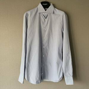 定価64,000円 Ermenegildo Zegna エルメネジルドゼニア 受注品 SU MISURA ドレスシャツ M コットン100% TROFEO COMFORT tailored fit 水色