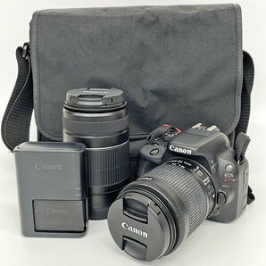 Canon キヤノン EOS Kiss X7 デジタル 一眼レフカメラ レンズ2本/充電器/バッテリー/収納ケース付 [C5622]の画像1