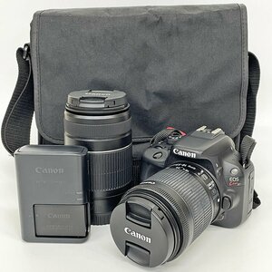 Canon キヤノン EOS Kiss X7 デジタル 一眼レフカメラ レンズ2本/充電器/バッテリー/収納ケース付 [C5622]