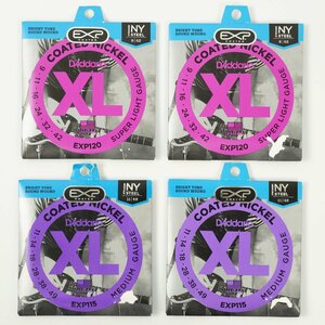 未使用 D'Addario ダダリオ COATED NICKEL Super Light EXP120×2 + MEDIUM EXP115×2 エレキギター弦◆計4セット [N7321]