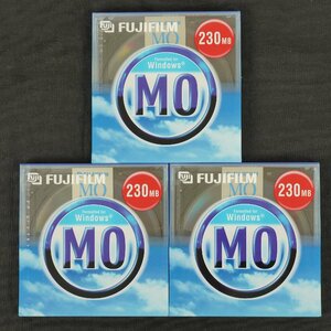 未開封 長期保管品 FUJIFILM MOディスク 230MB 3点セット◆3.5型光磁気ディスク 型番：MOR-230WND1P [F4323]