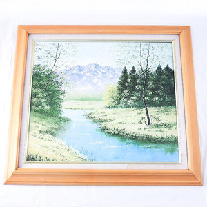 Art hand Auction اللوحة ◆ مؤطرة بواسطة كيواكي تامورا لوحة زيتية سد ميسوجاوا بحيرة أوكوكيسو F10 ◆ 31, تلوين, طلاء زيتي, طبيعة, رسم مناظر طبيعية