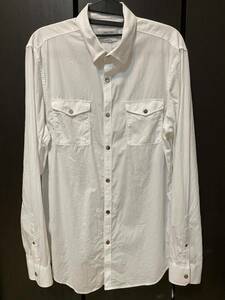  Calvin Klein CalvinKlein long sleeve shirt M size white secondhand goods beautiful goods free shipping cotton 100%