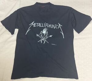 【送料無料】90s Vintage T-Shirt / Metallica “METALLI’FUKIN’CA”/ Metallica Tag ・BROCKUM製/ size:L/‘93 BOX特典 / 水通し済み