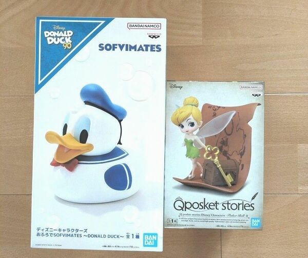 ドナルドダック　ソフビメイト & Qposket ティンカーベルフィギュア　2点セット