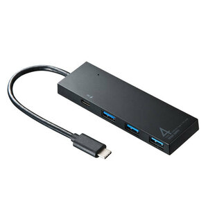 USB Type C搭載 ハブ USB3.2 Gen1（USB3.1/USB3.0）×3、充電できるType-C×1 ブラック USB-3TCH8BK サンワサプライ 送料無料 新品