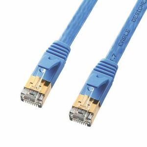 категория 7 Flat LAN кабель 0.5m голубой следующего поколения 10GBASE совершенно соответствует, шум . сильный высокое качество KB-FL7-005BLN Sanwa Supply бесплатная доставка новый товар 