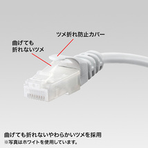 ツメ折れ防止CAT5eLANケーブル 10m レッド 屈曲性能に優れた柔らかいツメを採用 ギガビット サンワサプライ LA-Y5TS-10R 新品 送料無料_画像2