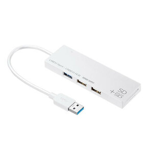 USB3.1+2.0 combo hub card reader attaching white SD*microSD slot mounted white Sanwa Supply USB-3HC316WN new goods free shipping 