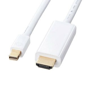 ミニDisplayPort-HDMI変換ケーブル ホワイト 1m サンワサプライ KC-MDPHDA10 送料無料 新品