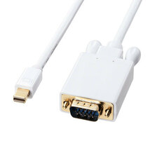 ミニDisplayPort-VGA変換ケーブル ホワイト 2m 直接接続することができる サンワサプライ KC-MDPVA20 送料無料 新品_画像1