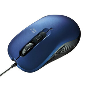 有線ブルーLEDマウス ブルー 多機能ながらシンプルデザインの5ボタン MA-BL114BL サンワサプライ 送料無料 新品