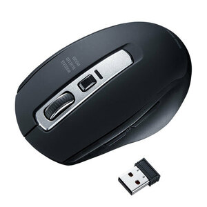  quiet sound wireless blue LED mouse black 5 button to return button . on a grand scale pushed easy to do MA-WBL161BK Sanwa Supply free shipping new goods 