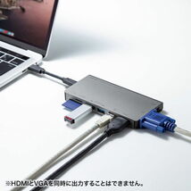 USB Type-C ドッキングハブ（VGA・HDMI・LANポート・カードリーダー搭載） サンワサプライ USB-3TCH13S2 新品 送料無料_画像3