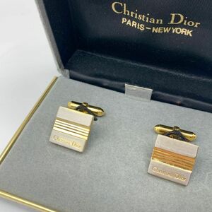 クリスチャンディオール Dior カフス ゴールド×シルバー シンプルオシャレ