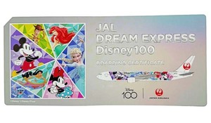 日本航空 登場証明 ステッカー JAL DREAM EXPRESS DISNEY100 STICKER ディズニー 飛行機 ミッキー エルザ ウッディ シール コレクション