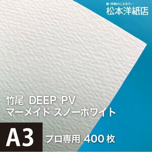 竹尾 DEEP PV マーメイド スノーホワイト A3サイズ：400枚 竹尾 紙 絵画紙 水彩紙 印刷紙 写真印刷用紙 インクジェット用紙