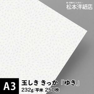 玉しき きっか 「ゆき」 232g/平米 0.34mm A3サイズ：250枚 印刷紙 印刷用紙 松本洋紙店
