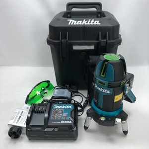 ◇◇ MAKITA マキタ レーザー墨出し器 充電器・充電池1個・ケース付 受信機 電源アダプタ SK506GDN ブルー 傷や汚れあり