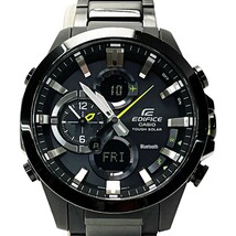 ☆☆ CASIO カシオ EDIFICE ECB-500DC-1AJF ブラック デジアナウォッチ ソーラー充電 ステンレススチール メンズ 腕時計 傷や汚れあり_画像1