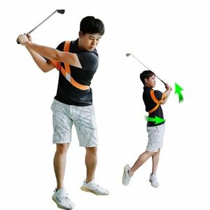 DE009:ゴルフスイング ゴルフスイングストラップベルトジェスチャー合わせ トレーニングゴルフ練習用品 男性女性