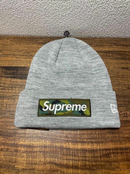 Supreme New Era Box Logo Beanie Heather Grey