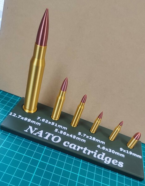 NATO 弾風 ダミーカート 6種 ディスプレイセット 【送料無料】.50 BMG 12.7x99mm 7.62x51mm 5.56x45mm 5.7x28mm 4.6x30mm 9x19mm 