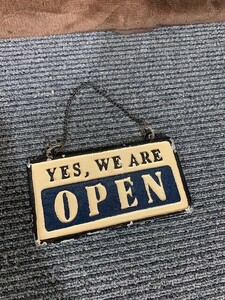 ★金属製店頭プレート★OPEN★CLOSE★営業表示★中古品★両面開店閉店プレート★欠け・傷あります★