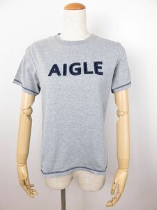 AIGLE　エーグル　半袖Tシャツ　グレー　ロゴワッペン付き　XS