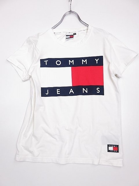 【送料無料】トミーヒルフィガー TOMMY HILFIGER 半袖Tシャツ 白 ロゴワッペン付き デカロゴ S