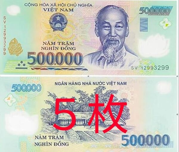 ベトナムドン50万ドン　500000 5枚