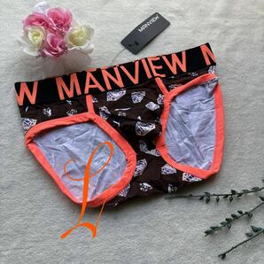 新品 メンズ Lサイズ MANVIEW ハイレグ ブラウン エロカッコいい  sexy ビキニブリーフ メンズ下着 ショーツ パンツの画像1