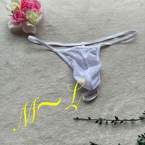 新品 メンズ　エロセクシー　シースルー ホワイト　Tバック　sexy ビキニブリーフ メンズ下着　ショーツ　パンツ