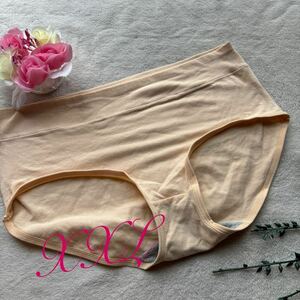 新品　XXLサイズ　可愛い　サーモンオレンジ　ナチュラル マダム sexy ストレッチ ショーツ ビキニ パンツ シンプル