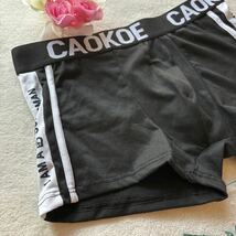 新品 メンズ　XLサイズ　CAOKOE ブラック　ロゴ　スポーティ　エロカッコいい　ワイルド　ボクサーパンツ ボクサーブリーフ _画像2