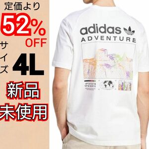 【4L】アディダスオリジナルス アドベンチャー グラフィック 半袖Tシャツ 新品未使用 タグ付き レギュラーフィット ホワイト