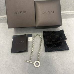 1円スタート【箱・袋付き】GUCCI グッチ ボールチェーン ブレスレット 16g 925 SILVER スターリング バングル の画像1