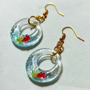 ハンドメイド.¨金魚ピアス