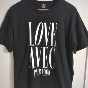 人気 木梨サイクル LOVE AVEC PAIR LOOK Tシャツ ブラック 木梨憲武 とんねるず ロゴTシャツ 自転車
