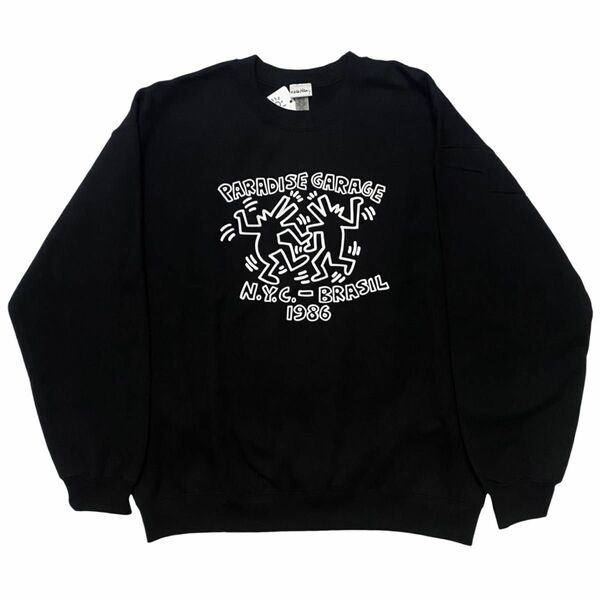 Keith Haring キース へリング スウェット シャツ トレーナー 長袖 トップス ブラック 黒 L オフィシャル