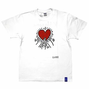Keith Haring キース へリング LOVE HAART S/S TEE Tシャツ 半袖 トップス ホワイト オフィシャル