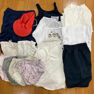 5 2 未使用品 コスプレ衣装 運動シャツ ハーフパンツ ワンピース水着 女の子用 柄 綿 詰め合わせ ダンボール 匿名発送