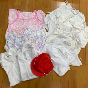 5 6 未使用品 コスプレ衣装 運動シャツ 赤白帽子 タンクトップ 女の子用 柄 綿 詰め合わせ ダンボール 匿名発送