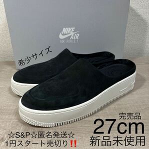 1円スタート売切り 新品未使用 NIKE AIR FORCE 1 LOVER ナイキ エアフォース 1 ラバー スリッポン サンダル ミュール ブラック 黒 27cmの画像1